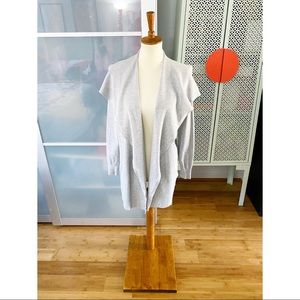 Theory Winxie Ribbed Knit Cardigan in Grey